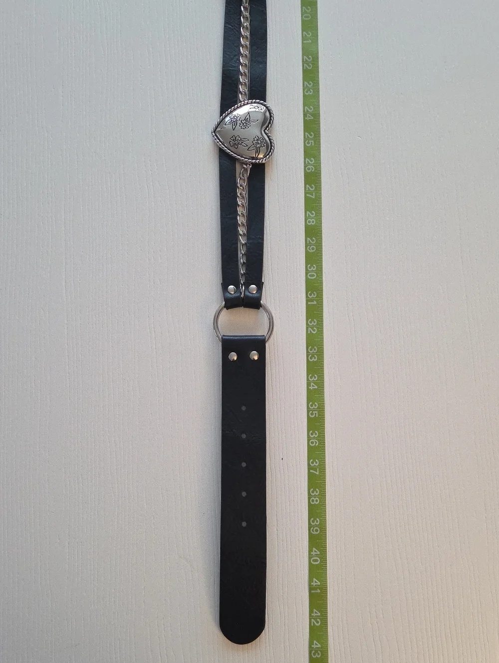 Black belt With Silver Heart Accent  Waist Belt